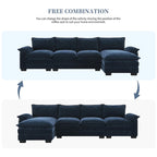 Modernes 5-Sitzer L-förmiges Cloud Sleeper Sofa mit Chaise Lounge und doppelten Sitzkissen