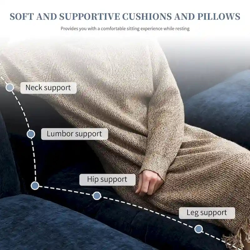 Modernes 5-Sitzer L-förmiges Cloud Sleeper Sofa mit Chaise Lounge und doppelten Sitzkissen
