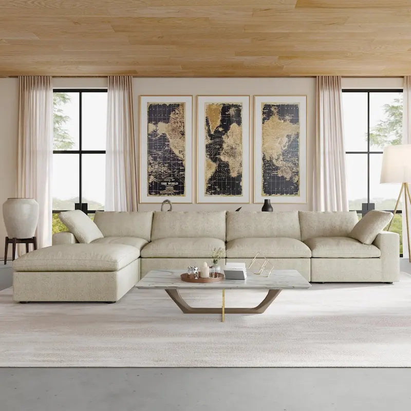 Cloud Modulares Schnittsofa, Daunengefülltes Komfort-Sofa für Wohnzimmer