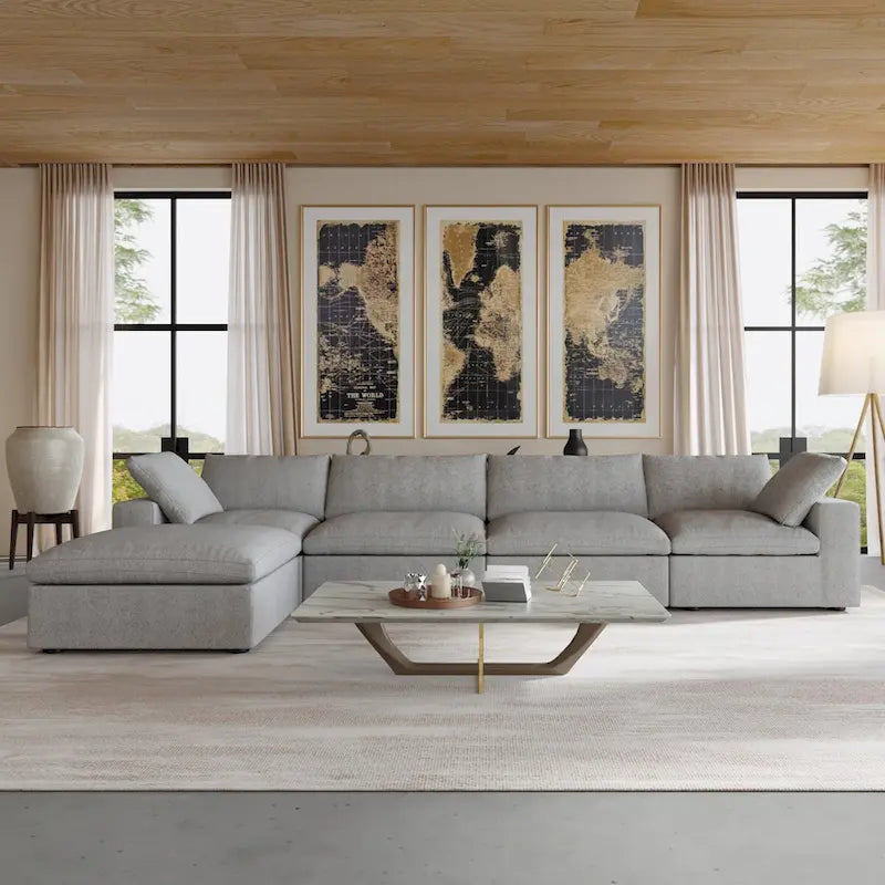 Cloud Modulares Schnittsofa, Daunengefülltes Komfort-Sofa für Wohnzimmer
