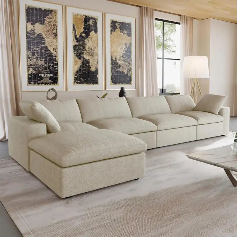Cloud Modulares Schnittsofa, Daunengefülltes Komfort-Sofa für Wohnzimmer