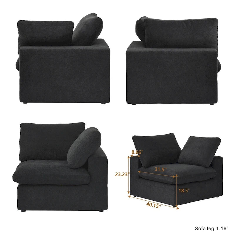 Cloud Modulares Schnittsofa, Daunengefülltes Komfort-Sofa für Wohnzimmer