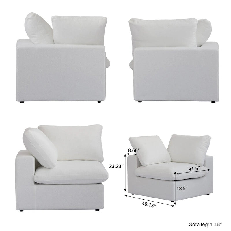 Cloud Modulares Schnittsofa, Daunengefülltes Komfort-Sofa für Wohnzimmer