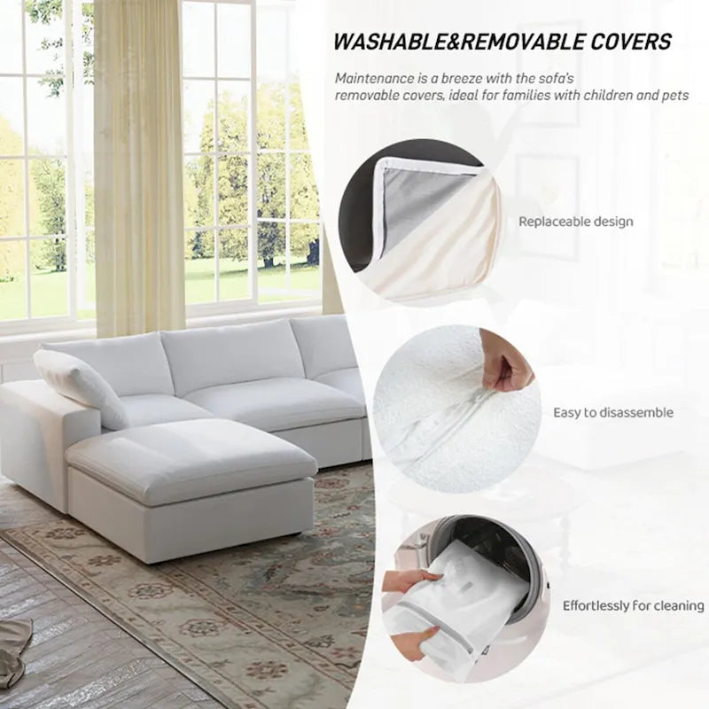 Cloud Modulares Schnittsofa, Daunengefülltes Komfort-Sofa für Wohnzimmer