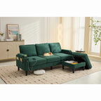 L-förmiges 3-Sitzer-Sofa mit Stauraum-Ottomane