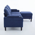 L-förmiges 3-Sitzer-Sofa mit Stauraum-Ottomane