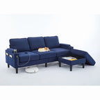 L-förmiges 3-Sitzer-Sofa mit Stauraum-Ottomane