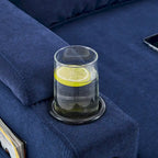 L-förmiges 3-Sitzer-Sofa mit Stauraum-Ottomane
