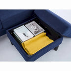 L-förmiges 3-Sitzer-Sofa mit Stauraum-Ottomane