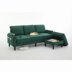 L-förmiges 3-Sitzer-Sofa mit Stauraum-Ottomane