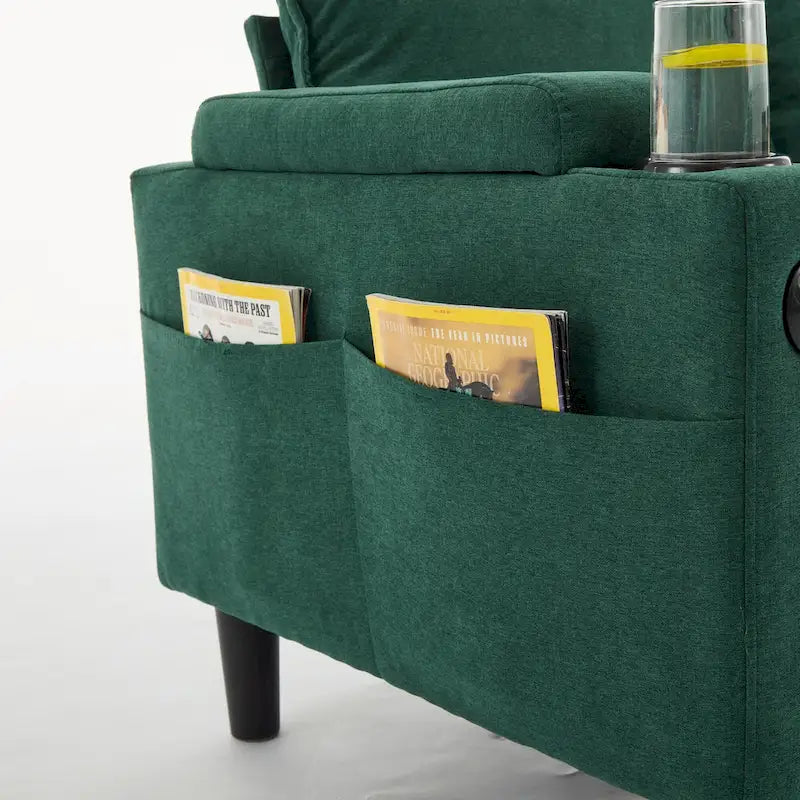L-förmiges 3-Sitzer-Sofa mit Stauraum-Ottomane