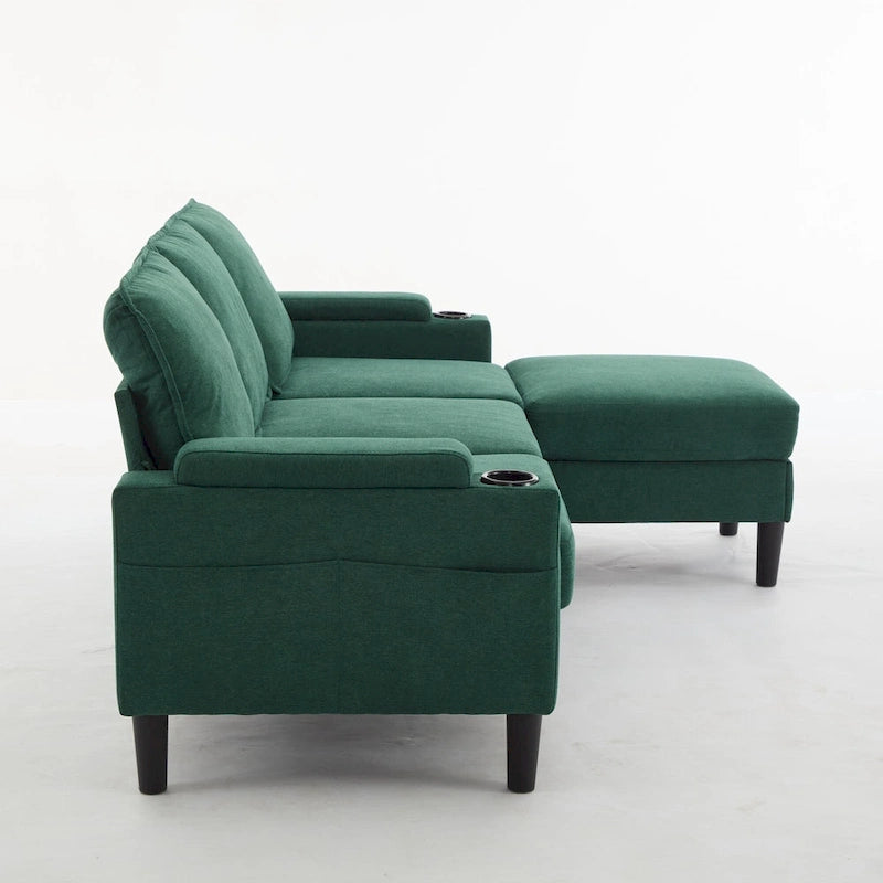 L-förmiges 3-Sitzer-Sofa mit Stauraum-Ottomane