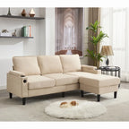 L-förmiges 3-Sitzer-Sofa mit Stauraum-Ottomane