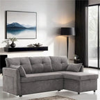 Modulares Ecksofa in L-Form mit umbaubarer Recamiere und Stauraum-Sitz