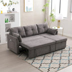 Modulares Ecksofa in L-Form mit umbaubarer Recamiere und Stauraum-Sitz