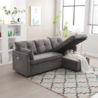 Modulares Ecksofa in L-Form mit umbaubarer Recamiere und Stauraum-Sitz
