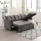 Modulares Ecksofa in L-Form mit umbaubarer Recamiere und Stauraum-Sitz