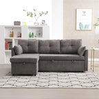 Modulares Ecksofa in L-Form mit umbaubarer Recamiere und Stauraum-Sitz