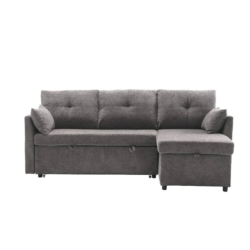 Modulares Ecksofa in L-Form mit umbaubarer Recamiere und Stauraum-Sitz