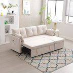 Modulares Ecksofa in L-Form mit umbaubarer Recamiere und Stauraum-Sitz