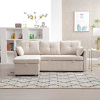 Modulares Ecksofa in L-Form mit umbaubarer Recamiere und Stauraum-Sitz