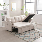 Modulares Ecksofa in L-Form mit umbaubarer Recamiere und Stauraum-Sitz
