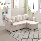 Modulares Ecksofa in L-Form mit umbaubarer Recamiere und Stauraum-Sitz