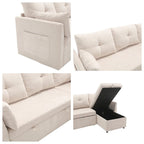Modulares Ecksofa in L-Form mit umbaubarer Recamiere und Stauraum-Sitz