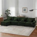 5-Sitzer Modulares Schlafsofa-Set, Wandelbares L-förmiges Sofa für das Wohnzimmer