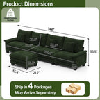 5-Sitzer Modulares Schlafsofa-Set, Wandelbares L-förmiges Sofa für das Wohnzimmer