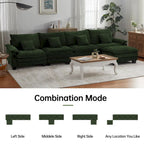 5-Sitzer Modulares Schlafsofa-Set, Wandelbares L-förmiges Sofa für das Wohnzimmer