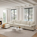 5-Sitzer Modulares Schlafsofa-Set, Wandelbares L-förmiges Sofa für das Wohnzimmer