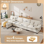 5-Sitzer Modulares Schlafsofa-Set, Wandelbares L-förmiges Sofa für das Wohnzimmer