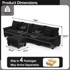 5-Sitzer Modulares Schlafsofa-Set, Wandelbares L-förmiges Sofa für das Wohnzimmer
