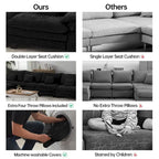 5-Sitzer Modulares Schlafsofa-Set, Wandelbares L-förmiges Sofa für das Wohnzimmer