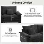 5-Sitzer Modulares Schlafsofa-Set, Wandelbares L-förmiges Sofa für das Wohnzimmer