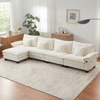 5-Sitzer Modulares Schlafsofa-Set, Wandelbares L-förmiges Sofa für das Wohnzimmer