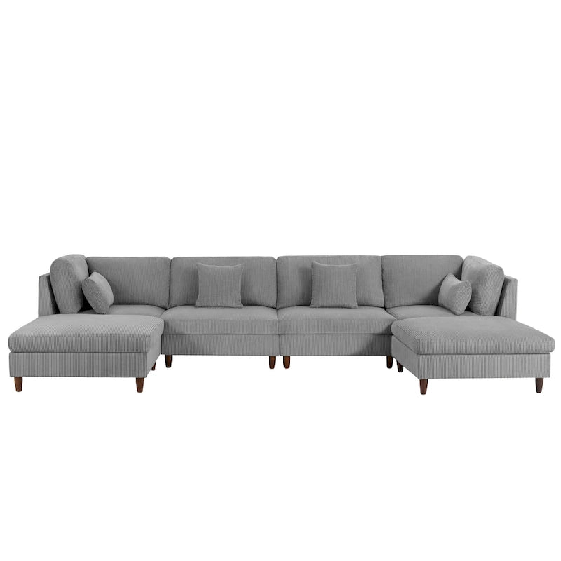 Modulares Cord-Sofa-Set mit Ottoman