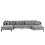 Modulares Cord-Sofa-Set mit Ottoman