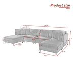 Modulares Cord-Sofa-Set mit Ottoman
