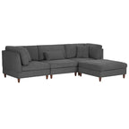 Modulares Cord-Sofa-Set mit Ottoman