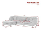Modulares Cord-Sofa-Set mit Ottoman