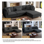 Modulares Cord-Sofa-Set mit Ottoman