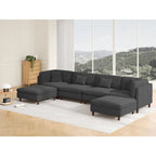 Modulares Cord-Sofa-Set mit Ottoman