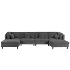 Modulares Cord-Sofa-Set mit Ottoman