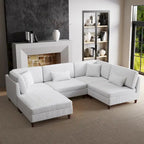 Modulares Cord-Sofa-Set mit Ottoman