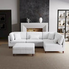 Modulares Cord-Sofa-Set mit Ottoman