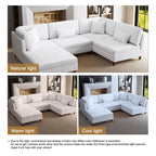 Modulares Cord-Sofa-Set mit Ottoman