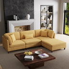 Modulares Cord-Sofa-Set mit Ottoman