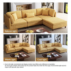 Modulares Cord-Sofa-Set mit Ottoman